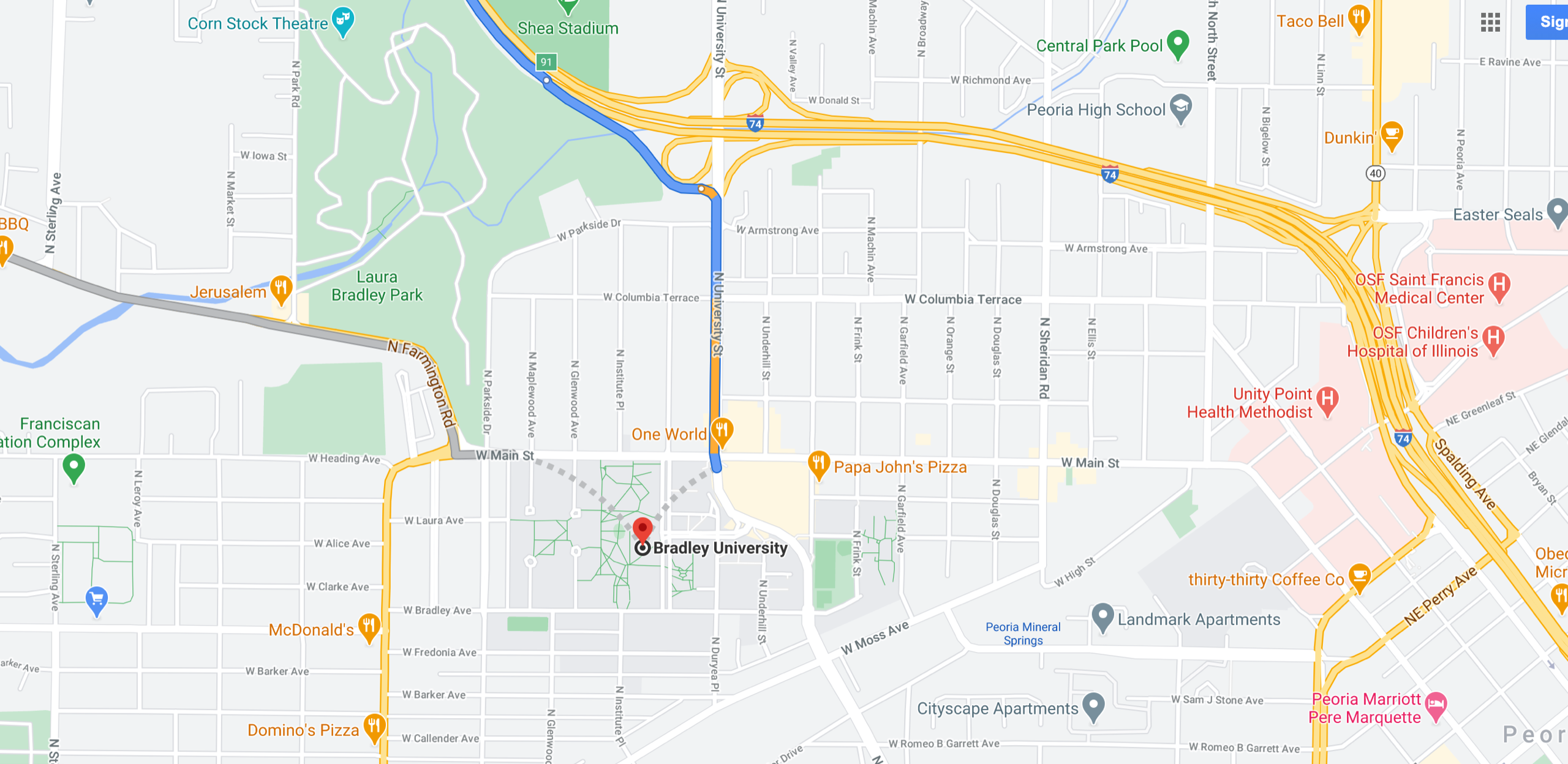 Google Map Bradley University image