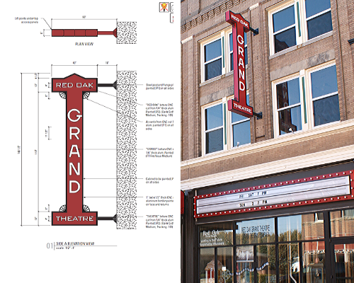 Projecting Theatre Signage Red Oak Web Size 1