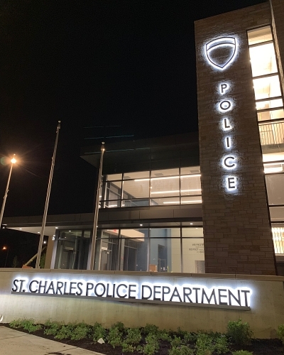 St Charles Police Back Lit Channel Letters 500